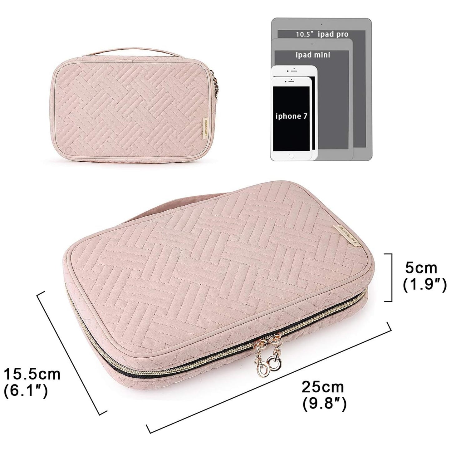 BAGSMART Jewelry Organizer Case Large Travel Jewelry Storage Bag for Necklace, Earrings, Rings