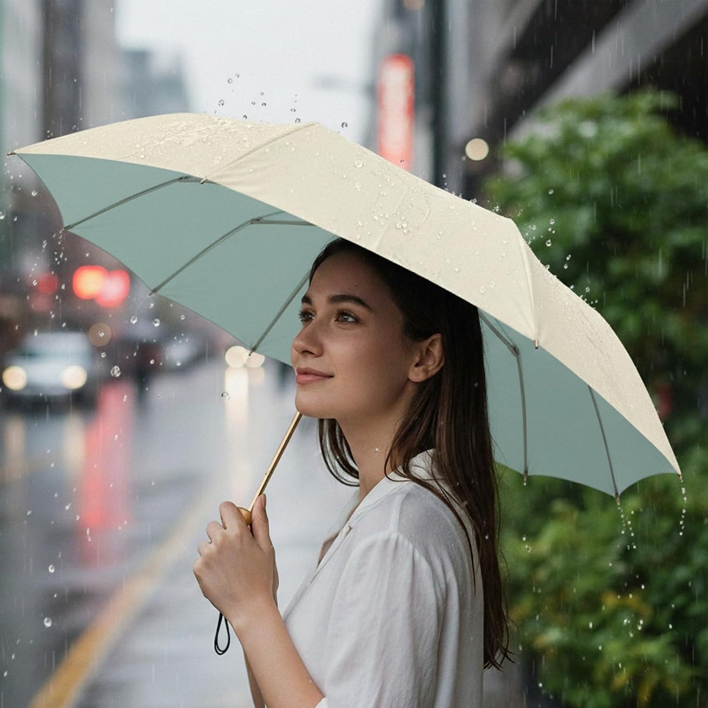 Compact Folding Umbrella for Women – Windproof Sun & Rain Umbrella with UV Protection, Lightweight Travel Parasol for Students & Professionals