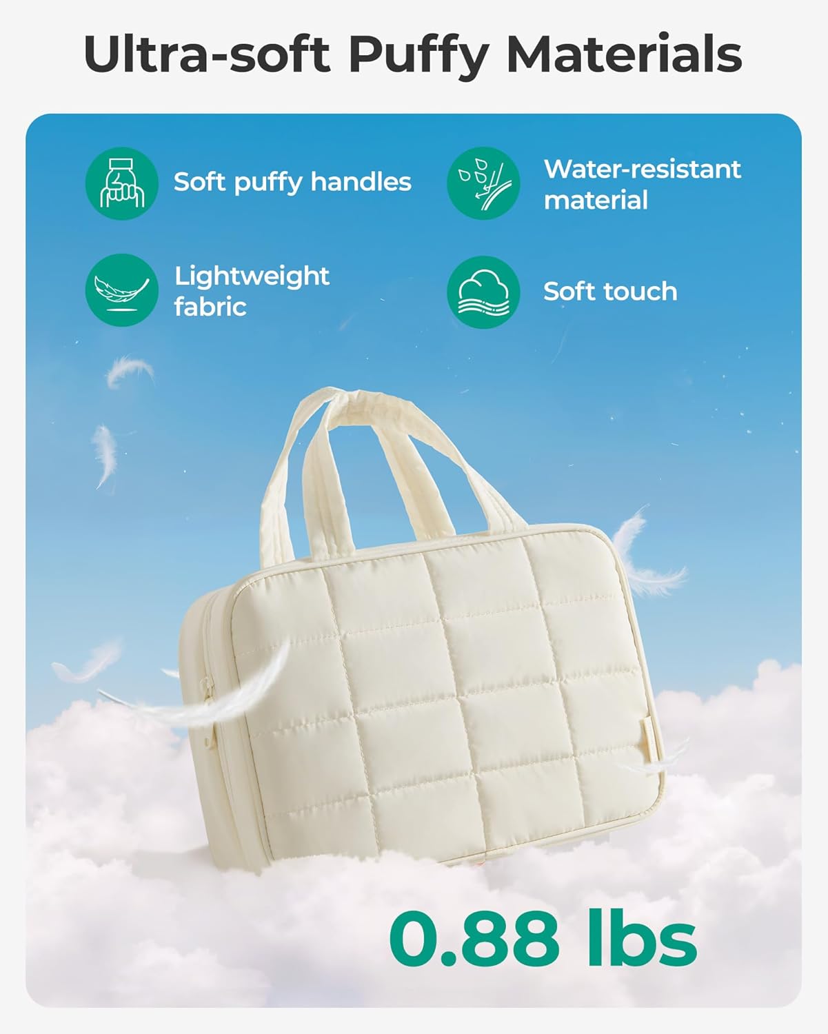BAGSMART Travel Toiletry Bag for Women, Hanging Travel Bag for Toiletries, Puffy Makeup Cosmetic