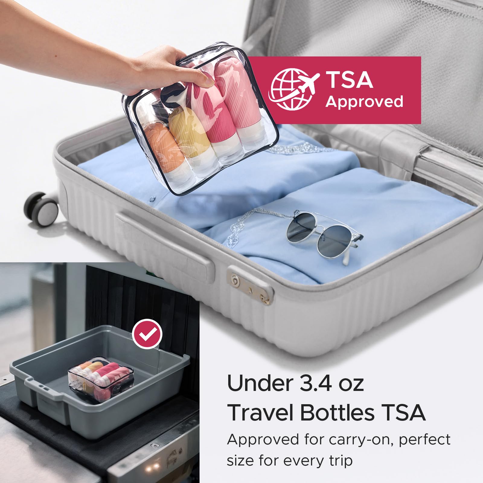 LitBear 23 Pack TSA Approved Travel Bottles for Toiletries, Leak Proof