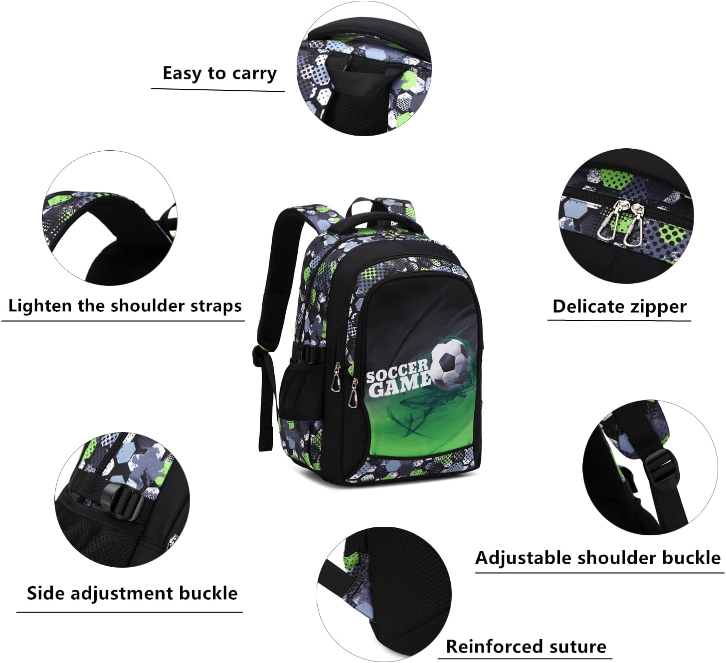 Lmwzh Backpack For Boys Elementary School Bags Kids Bookbag Waterproof Lightweight Durable Green