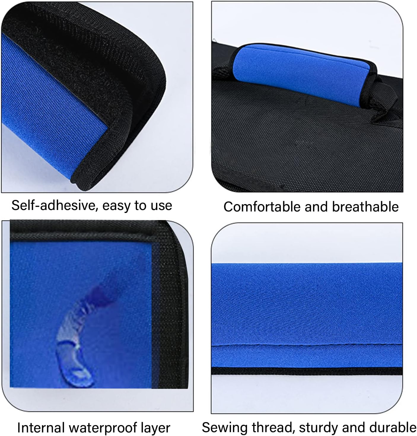 2 Pack Luggage Handle Wraps for Suitcase, Bright Color Comfort Soft Handle Covers (Blue)