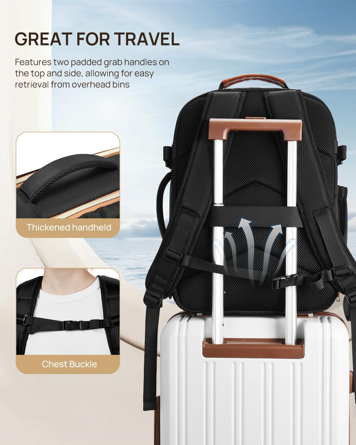 Telena Travel Backpack for Women, 15.6 inch Laptop Backpack TSA Carry on Backpack Personal Item