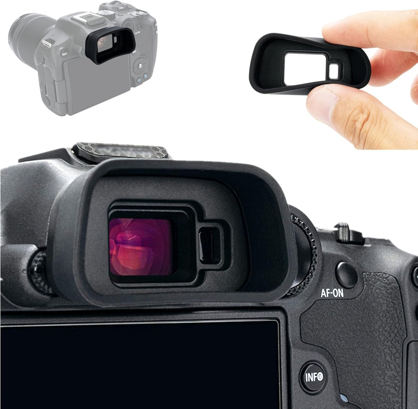 EOS R7 Eyecup Eyepiece, Extended Soft Silicon Camera Eye Cup Viewfinder Eyeshade Protector Cover Special Designed for Canon EOS R7 Mirrorless Camera