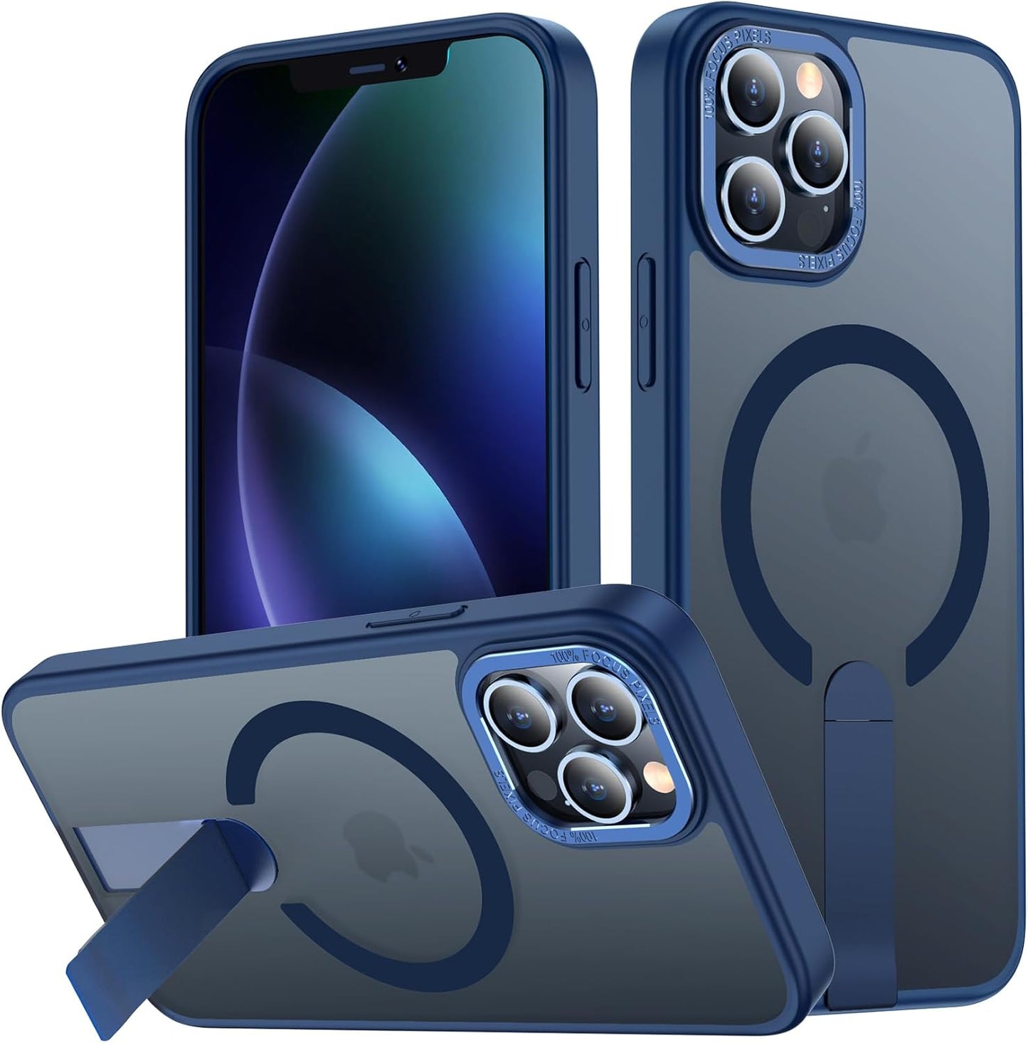for iPhone 14 Pro Max Case with Kickstand, Compatible with MagSafe, [Invisible Stand] Anti-Slip Shockproof Military-Grade Protection, Magnetic Protective Phone Case for iPhone 14Pro Max, Blue