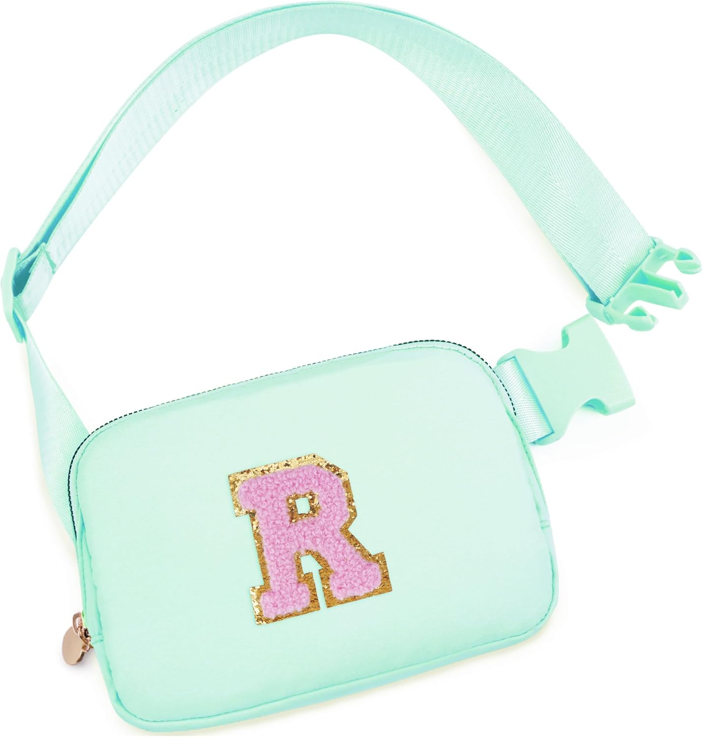 Belt Bag Fanny Pack Crossbody Bags with Initials Letter Patch Cute Stuff Birthday Gifts for Teenager Girls Trendy Stuff for Teens | Light Green,R