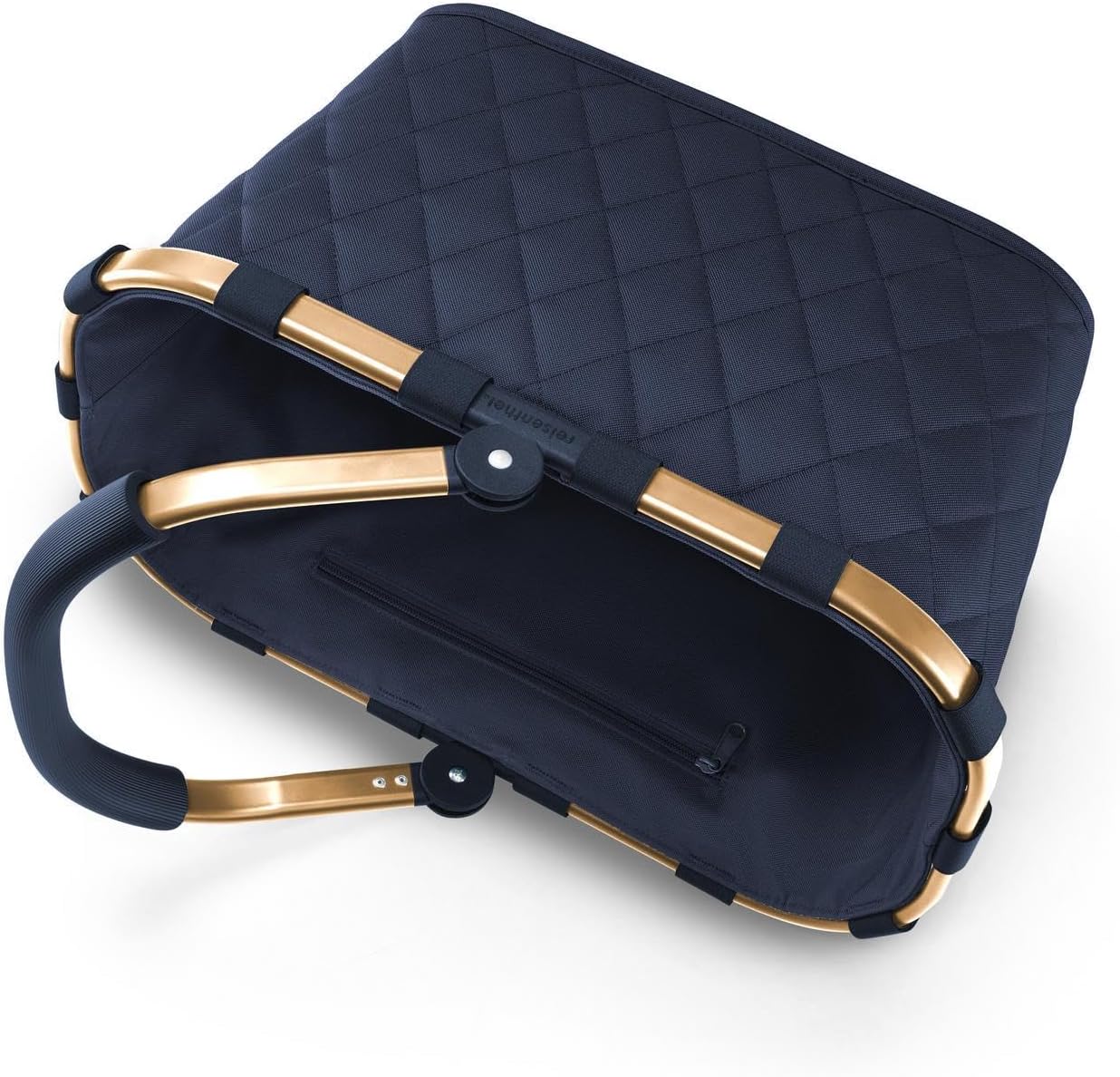 reisenthel carrybag rhombus midnight gold - Sturdy shopping basket with plenty of storage space and practical inner pocket - Elegant and water-repellent design