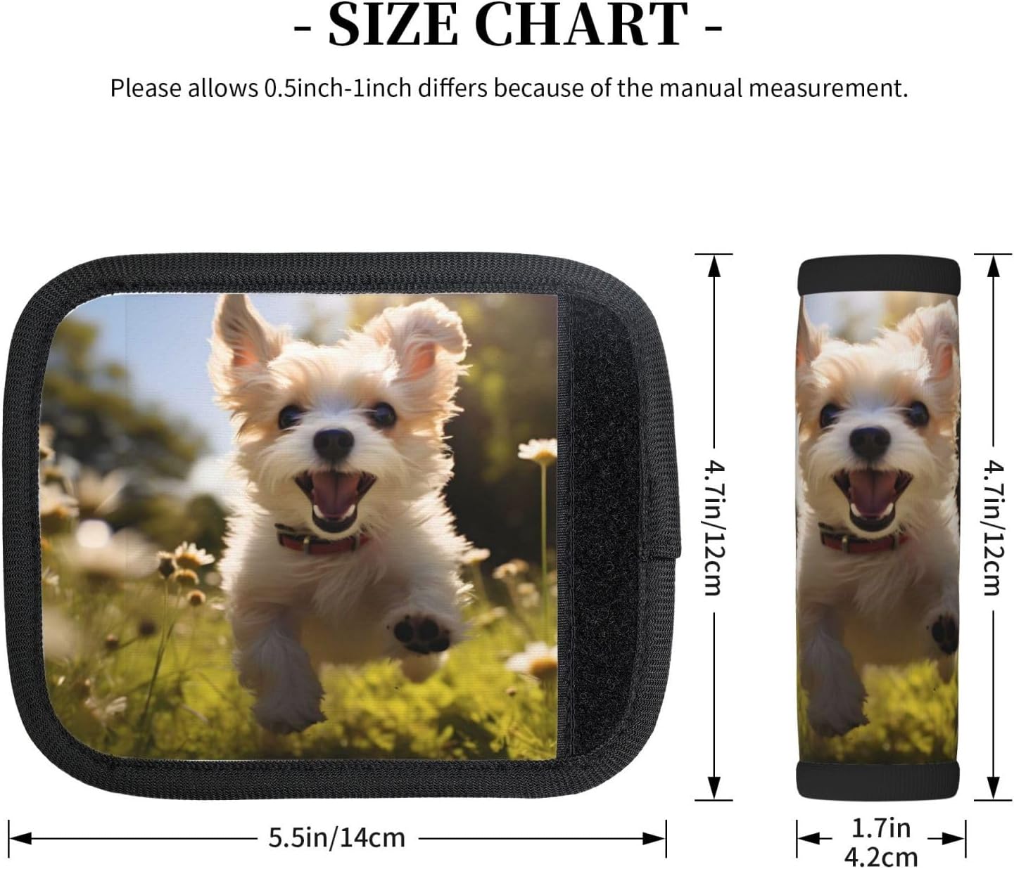 Luggage Handle Wraps Cute Dog Pattern Luggage Identifiers Soft Neoprene Luggage Handle Wraps For Suitcase Trolley Handle Grip Cover 2 Pack Luggage Tags