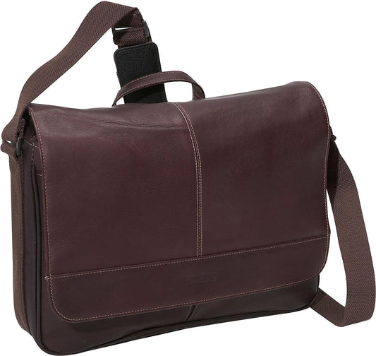 Kenneth Cole REACTION Risky Business Messenger Full-Grain Colombian Leather Crossbody Laptop Case & Tablet Day Bag