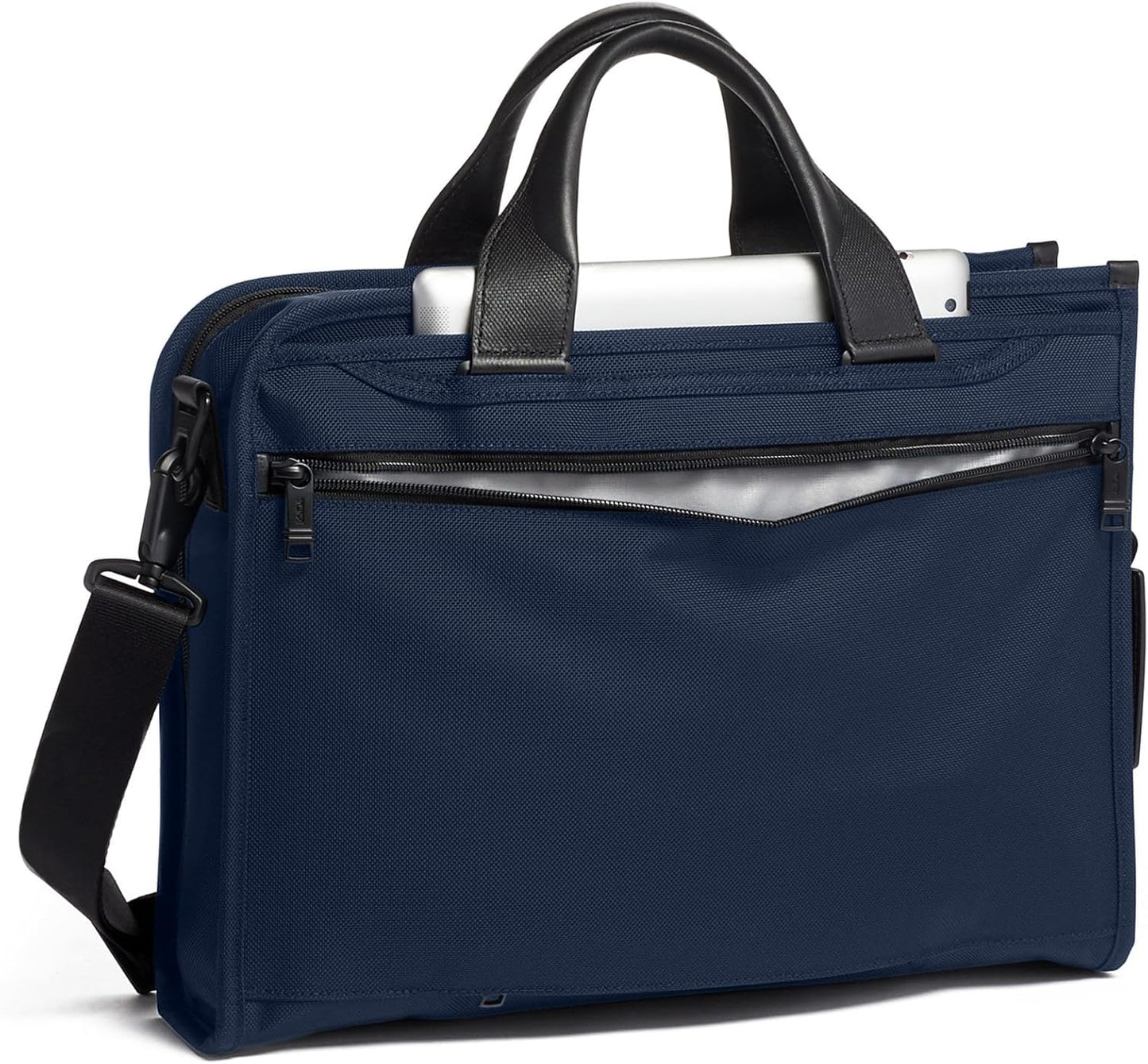 TUMI - Alpha Slim Deluxe Portfolio - Men's Compact Travel & Office Briefcase - Laptop and Tablet Bag - Navy