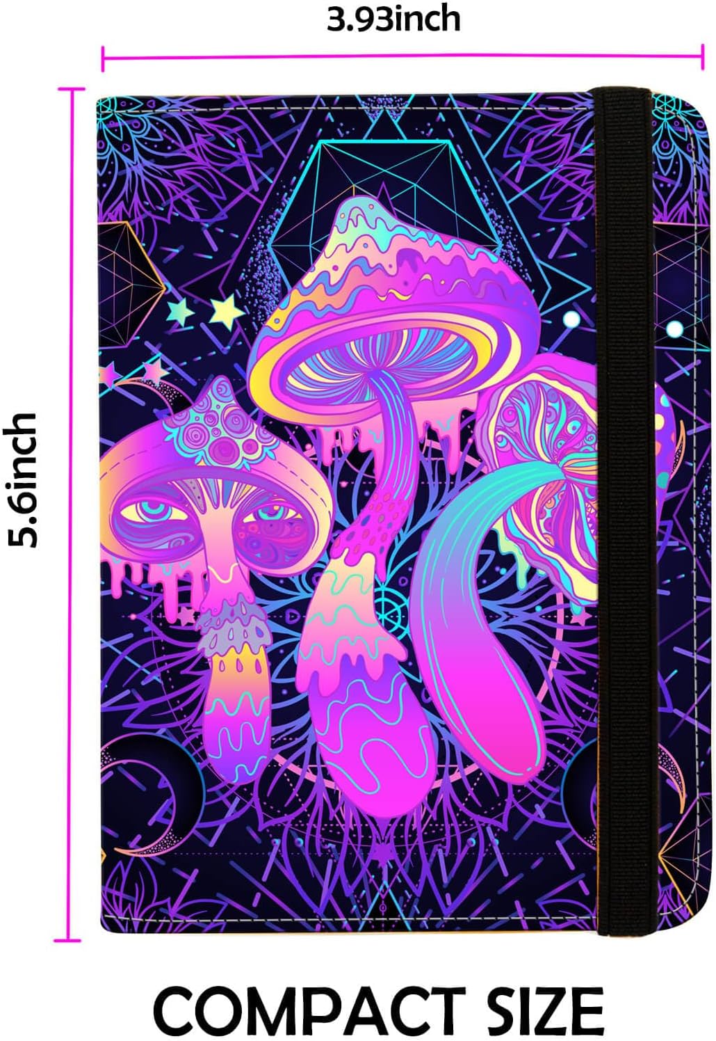 Passport Holder Women,RFID Blocking Travel Wallet,Leather Card Case Travel Document Organizer Credit Card Holder Girl Men (Mushrooms)