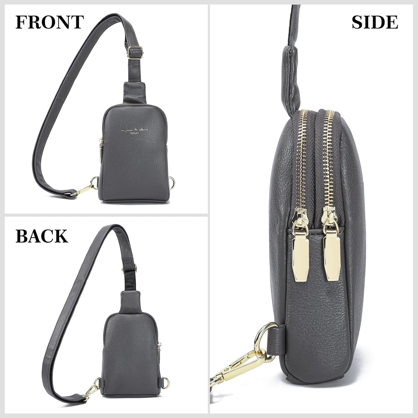 INICAT Travel Small Sling Bag Faux Leather Crossbody Bags Women Cross Body Bag Purses for Woman