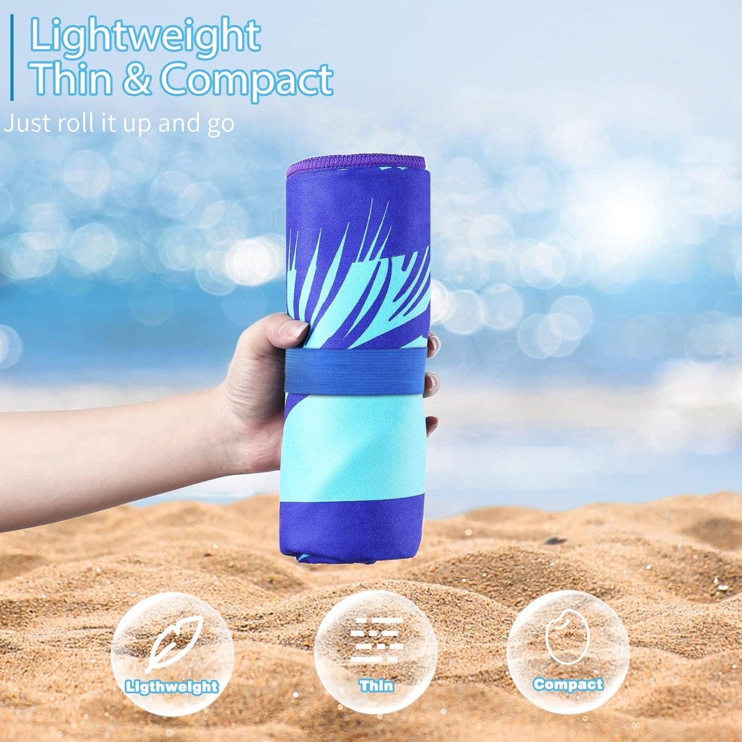 6 Pack Microfiber Oversized Lightweight Beach Towel 71x32 Extra Thin Large Sand Free Towels Travel