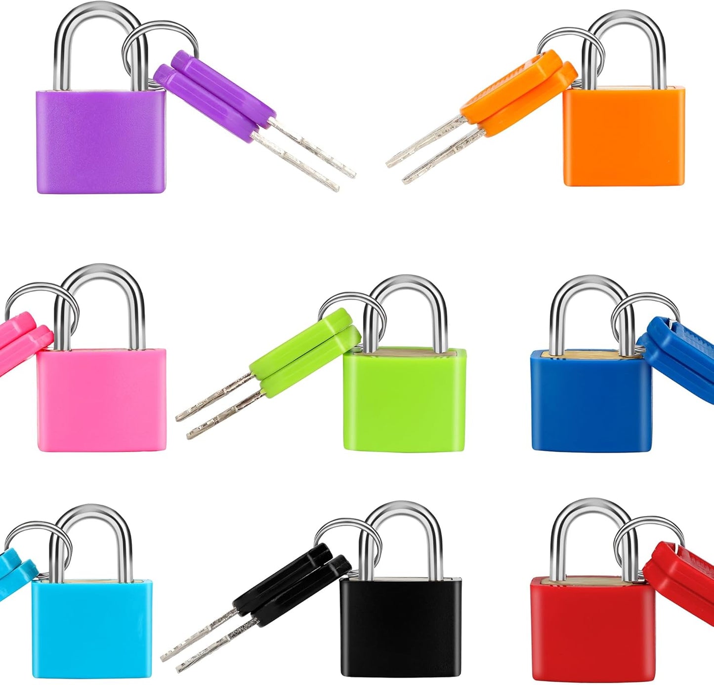 8 Pcs Suitcase Locks with Copper Keys Protect Your Belongings with Febwind's Set of 8 Mini Padlocks Multicolor Durable Locks for Suitcases Backpacks Boxes Cabinet and Laptop Bags