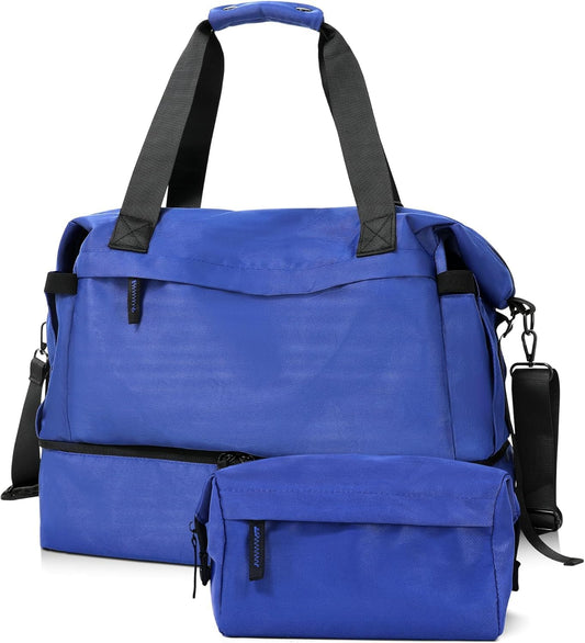 Gym Bag for Men Women, Tactical Travel Duffel bag with Removable Dividers & Shoe Compartment, Weekender Carry on Bag with Toiletry Bag, Overnight Range Bag for Workout Soccer Yoga Gym