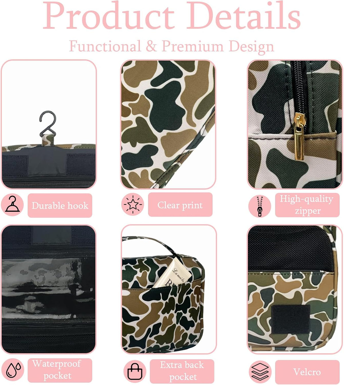 Crazy Bison Hanging Travel Toiletry Bag Kit Makeup Bag Cosmetics Organizer for Men Women (Duck