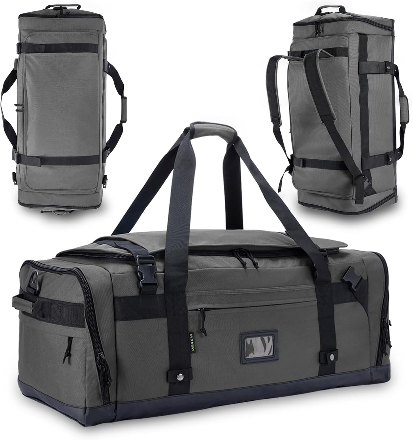 Large Duffle Bag for Travel - Men & Women, Foldable Gym Duffle Backpack, Heavy Duty Tactical Military Canvas Duffel Bags, Extra Big Carry On with Shoe Pockets, Waterproof (80L/103L)