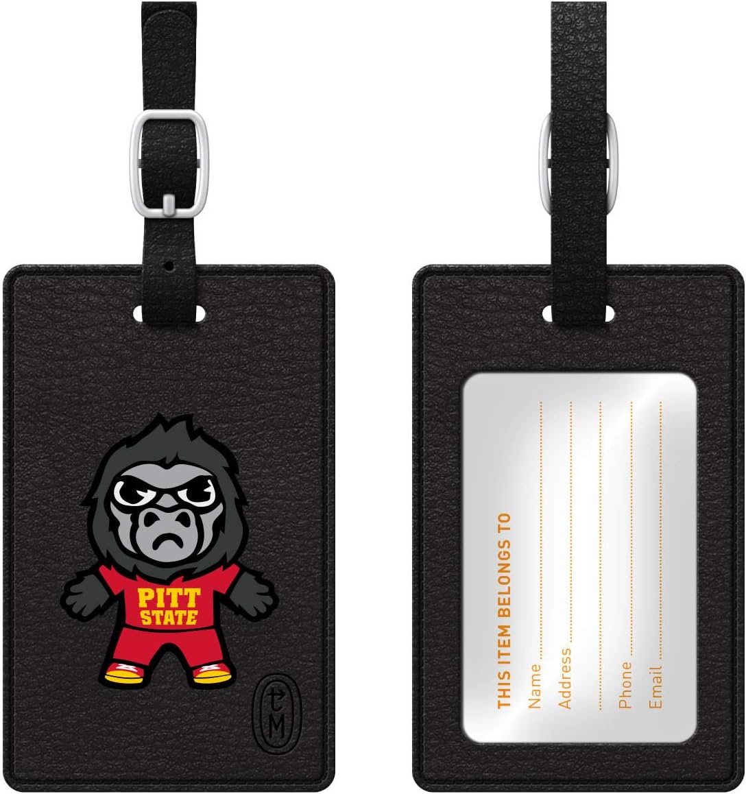 OTM Essentials Pittsburg State University Faux Leather Luggage Tag, Durable Travel Accessories with Adjustable Strap and ID Card, Tokyodachi Classic