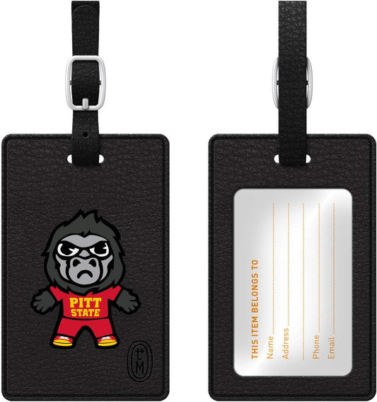 OTM Essentials Pittsburg State University Faux Leather Luggage Tag, Durable Travel Accessories with Adjustable Strap and ID Card, Tokyodachi Classic