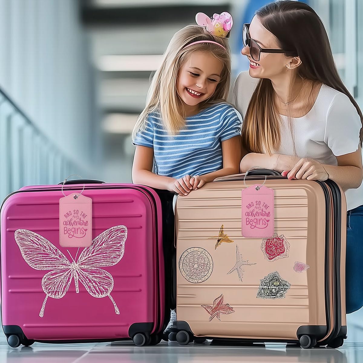 2 Pcs Honeymoon Wedding Favors Luggage tag, Suitcase Tags with Privacy Flap and Metal Loop, Luggage Tags for Suitcases, Identifiers Travel Essentials Bag Tags for Luggage, Bridal Shower Gifts