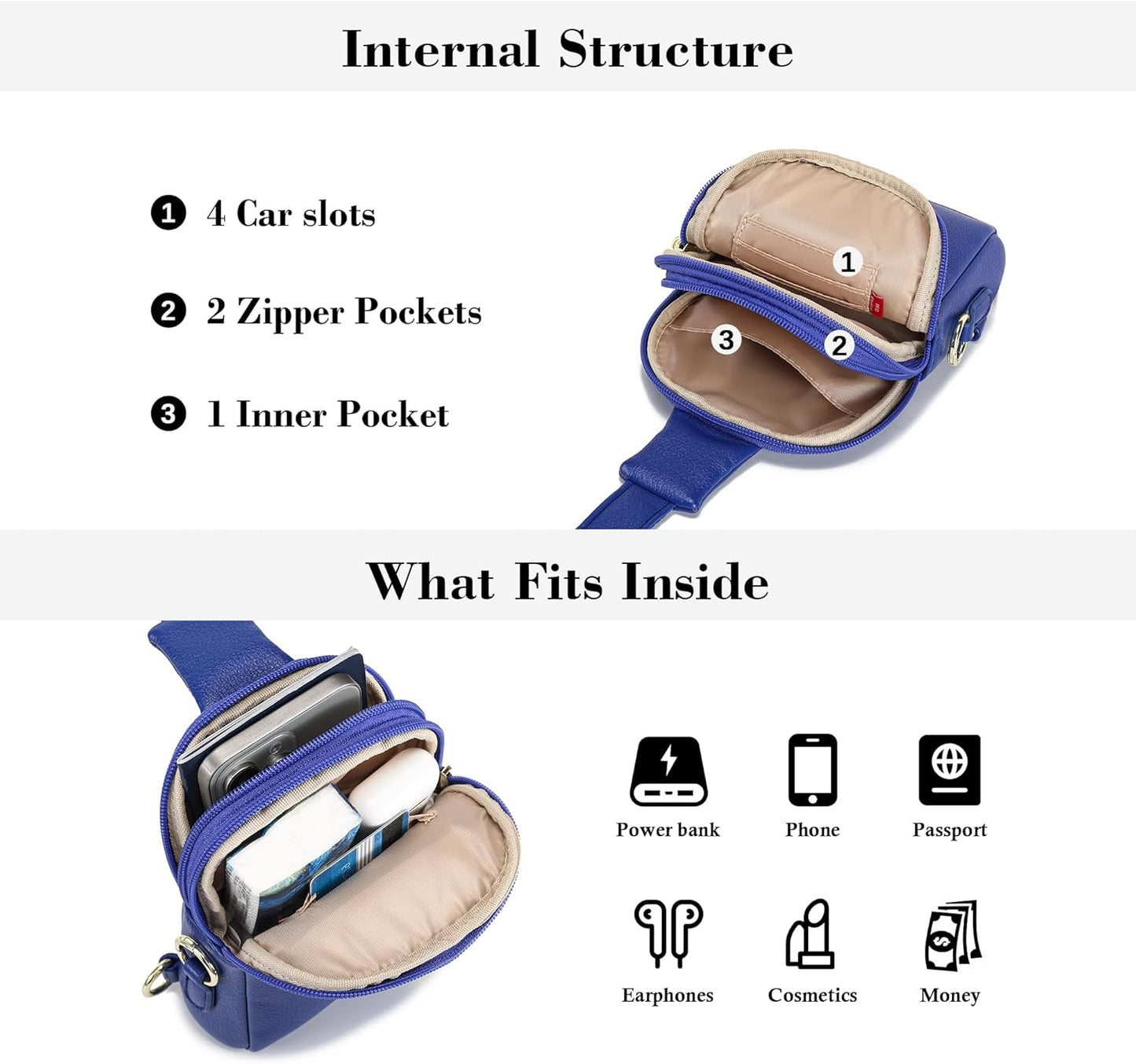 INICAT Travel Small Sling Bag Faux Leather Crossbody Bags Women Cross Body Bag Purses for Woman