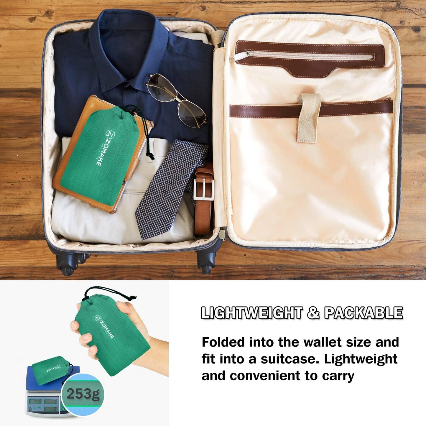 ZOMAKE Ultra Lightweight Packable Backpack 18L, Small Foldable Hiking Backpacks Water Resistant Folding Daypack for Travel(Dark Green)