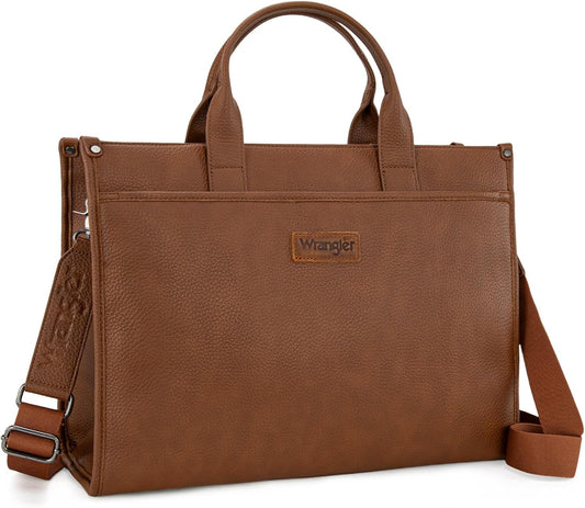Wrangler Laptop Bag for Women 15.6 Inch Vintage Work Tote Bag for Business Briefcase Handbag with Adjustable Shoulder Strap