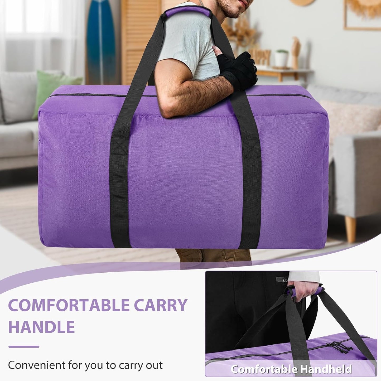 Large Travel Duffle Bag, 102L Gear Bag for Men and Women, Storage Bag Ideal for Overnight Camping and Weekend Getaways