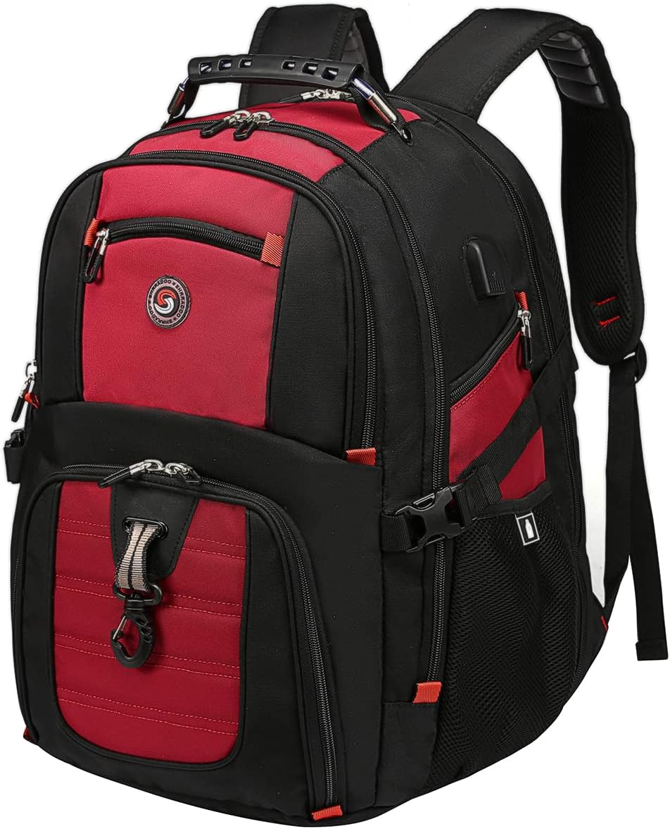 SHRRADOO Extra Large 50L Travel Laptop Backpack with USB Charging Port, College High School