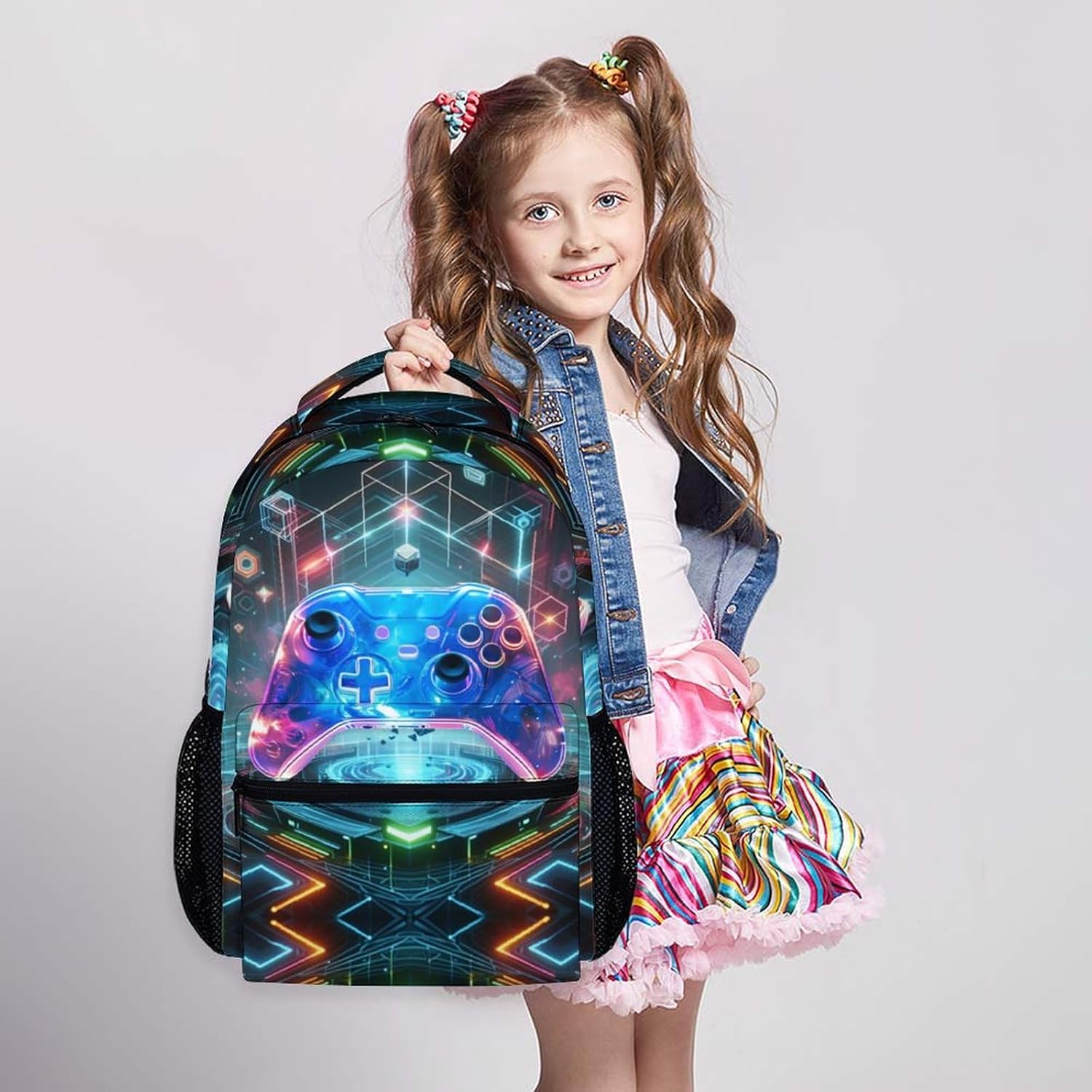 Kids Backpacks for Boys, Game Bookbag with Pockets for Preschool Elementary Middle School, 17