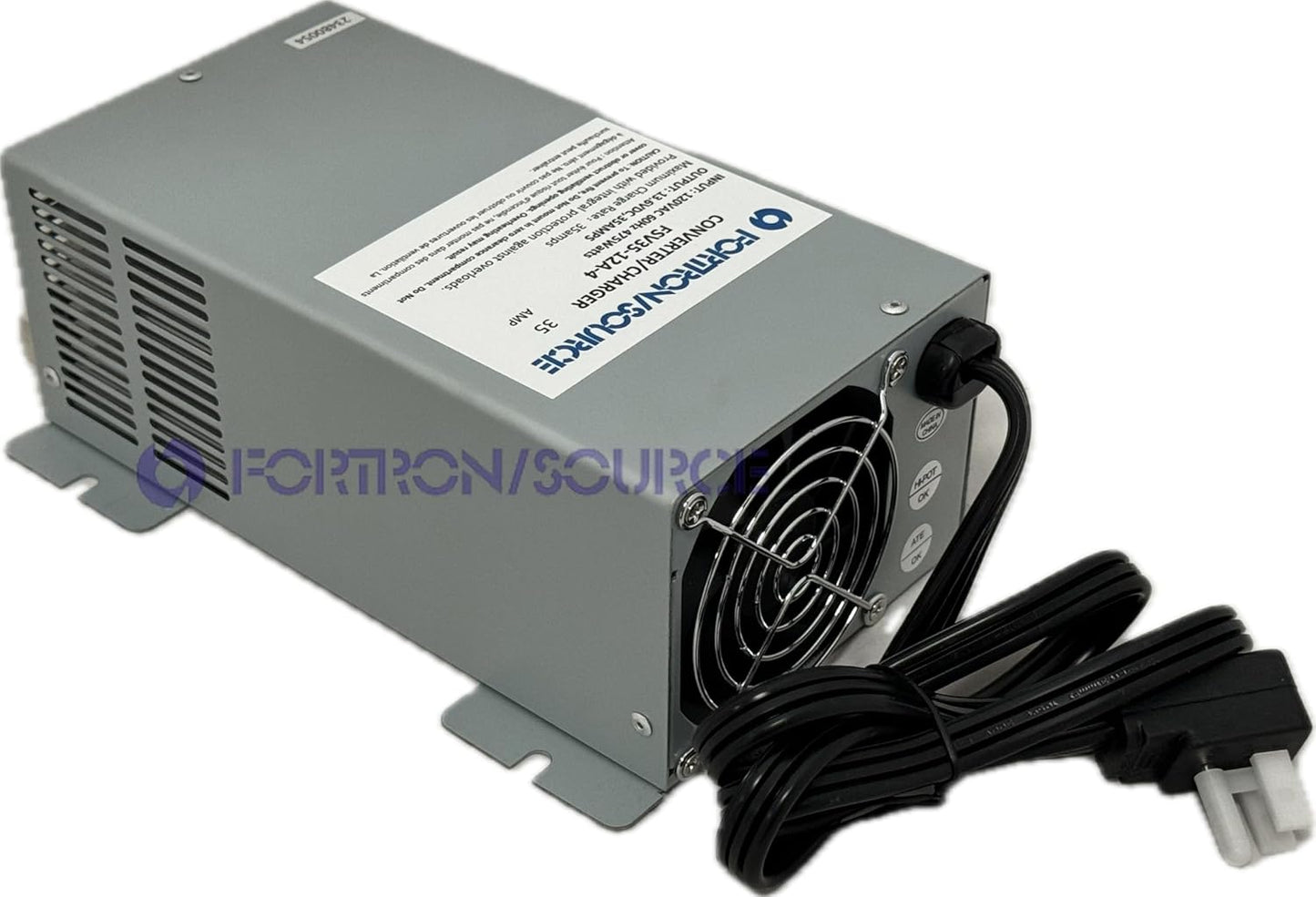 RV Power Converter | 35 Amp | 4-Stage Battery Charger | Fortron/Source SRV Series Power Supply | AC-DC Converts 120VAC to 13.75VDC | FSV35-12A-4