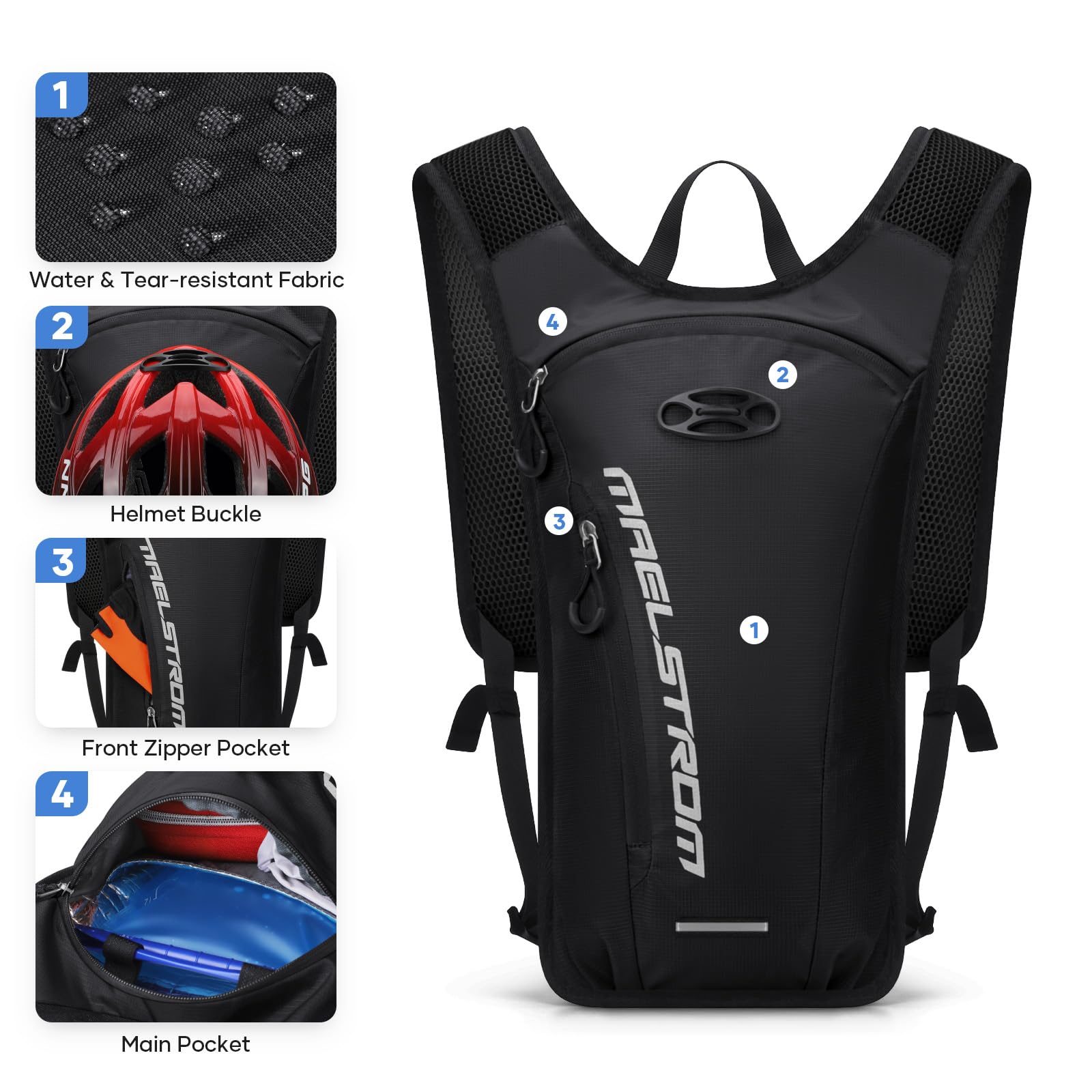 Maelstrom Hydration Backpack with 2L Water Bladder,Lightweight Running Vest