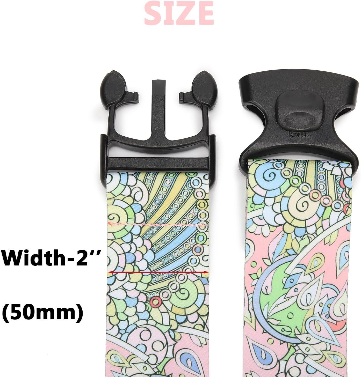 2 Pack 75'' x 2'' Adjustable Luggage Straps for Suitcase Belt Travel Bag Packing Straps Accessories (Rainbow)