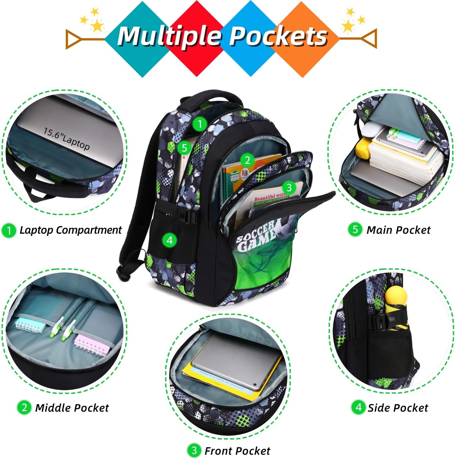 Boys Backpack Elementary School Bookbag Waterproof Durable Sturdy Kids Schoolbag Casual Travel