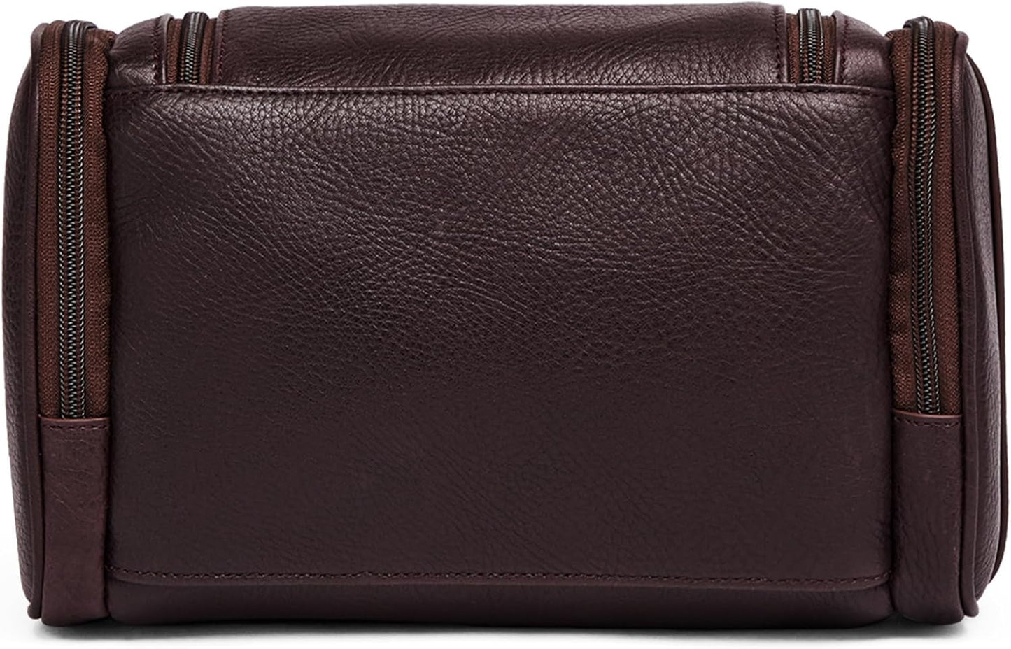 Leatherology Premium Espresso Small Hanging Toiletry Kit – Compact Leather Travel Organizer with Interior Zip Pockets, Mesh Pouches & Hanger | Full-Grain Leather Toiletry Bag for Men & Women