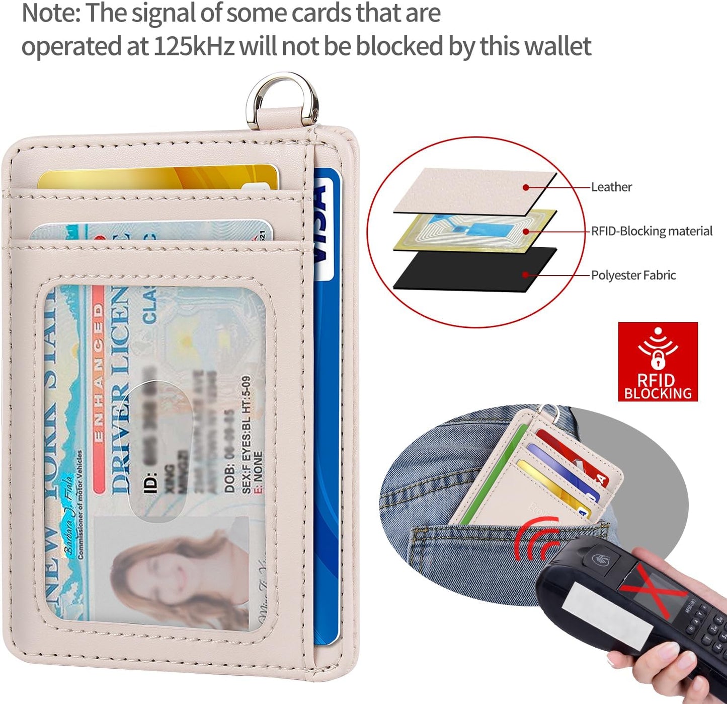 EcoVision Slim Minimalist Front Pocket Wallet, RFID Blocking Credit Card Holder Wallet with Detachable D-Shackle for Men Women