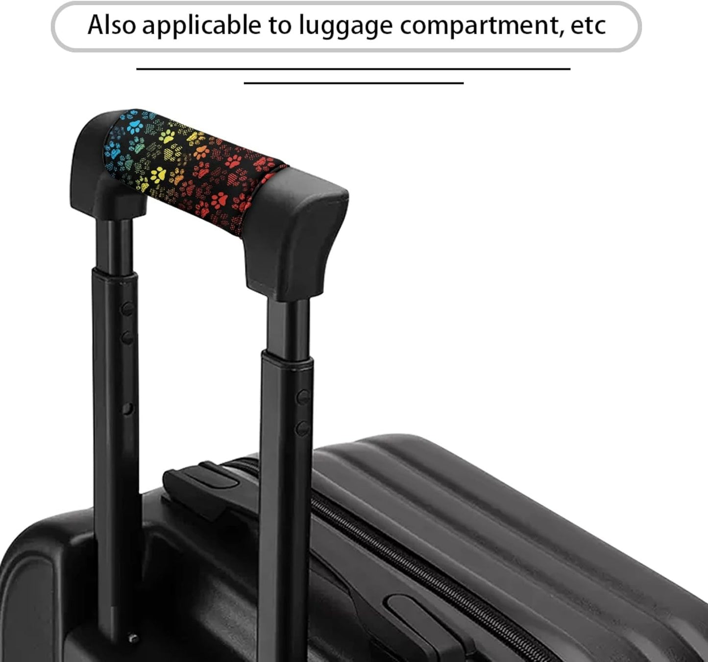 Colorful Paws Luggage Handle Protection Sleeve Cover Set of 2 Pcs,Personalized Luggage Handle Wrap Grip for Suitcase Portable Luggage Identifiers Marker Grips Protector