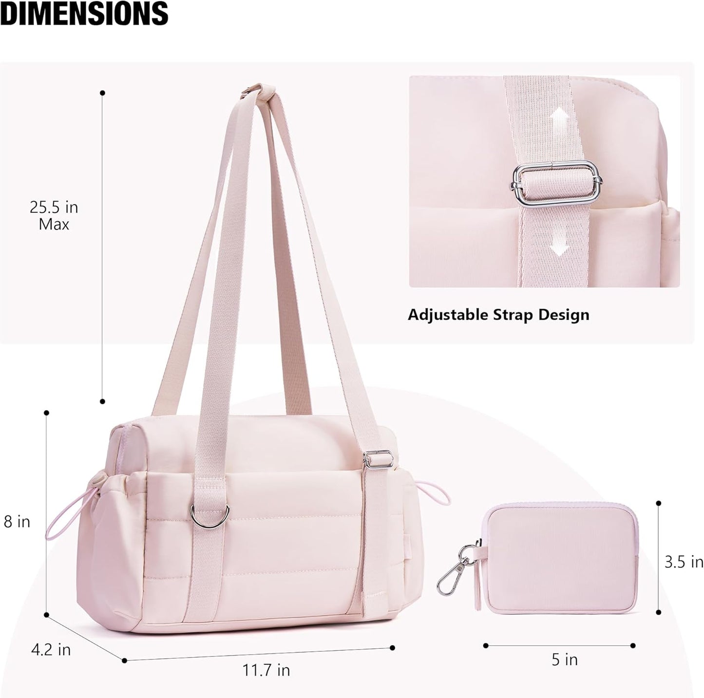 ROULENS Small Gym Bag for Women 2 Set Mini Gym Duffle Bag with Wet Compartment and Coin Wallet, Gym Tote Bag for Workout/Sport/Travel