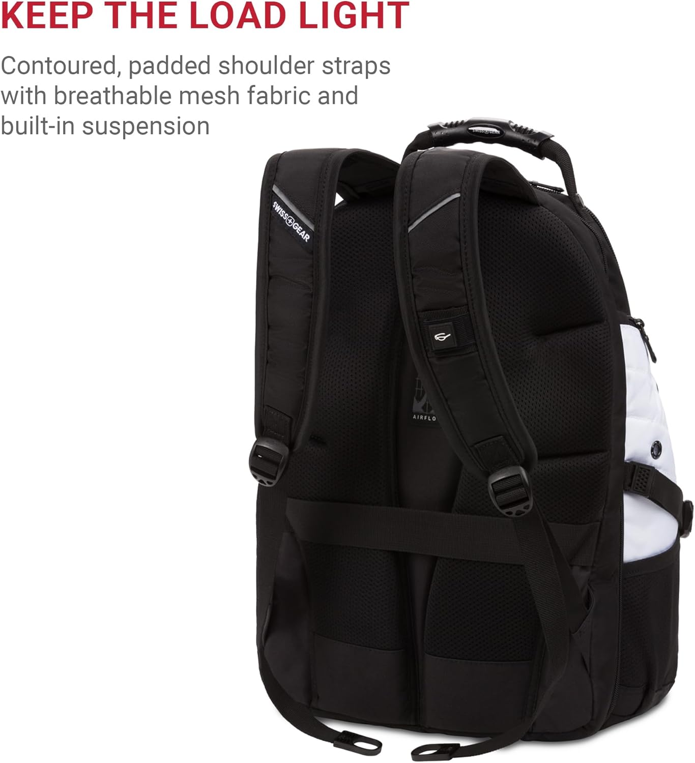 SwissGear 1900 Scansmart TSA 17 Laptop Backpack, White/Black, 19-Inch