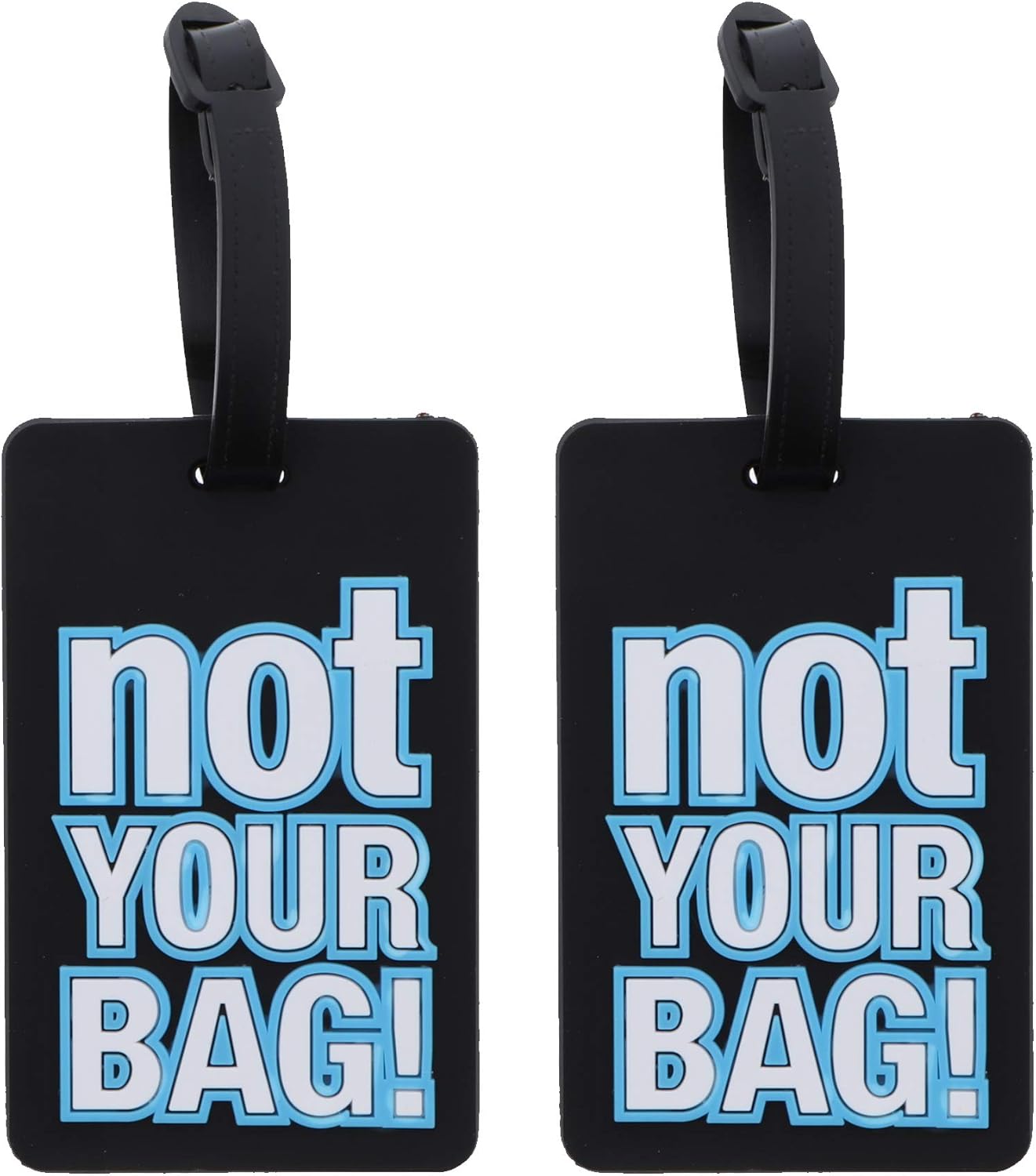 Not Your Bag Luggage Tag Suitcase ID Holder - Set of 2 Black