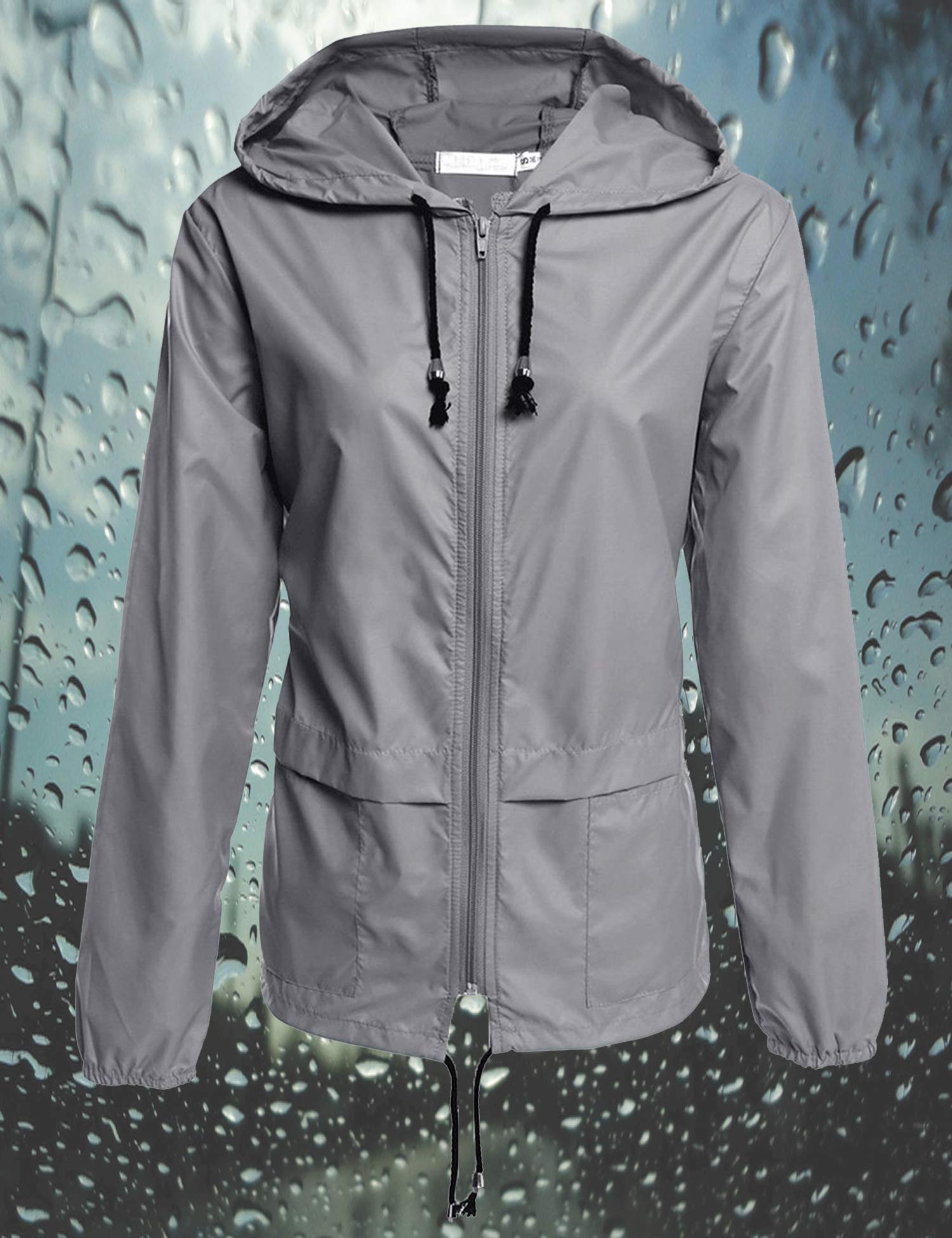 Avoogue Raincoat for Women Lightweight Waterproof Travel Rain Jackets Packable Outdoor Hooded