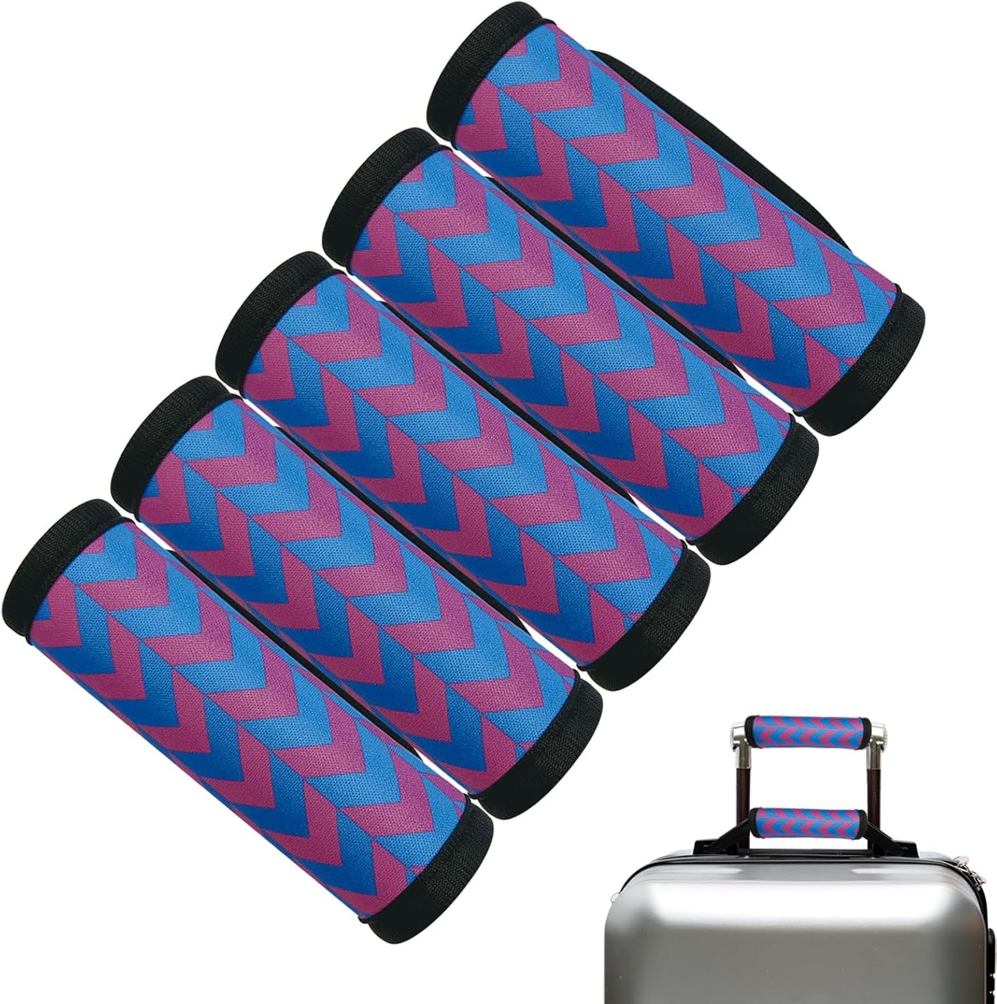 5 Pack Luggage Handle Wrap, Cute Luggage Tap Identifiers for Cruise Travel, Suitcase Tags Travel Accessories for Airplane Flying, Purple