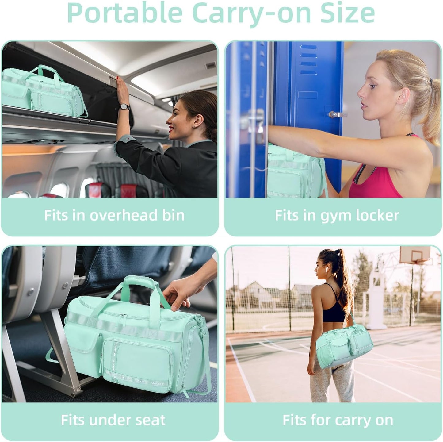 MAXTOP Gym Bag for Women Men Travel Duffle Bag Large Capacity Carry On Weekender Overnight Bag With