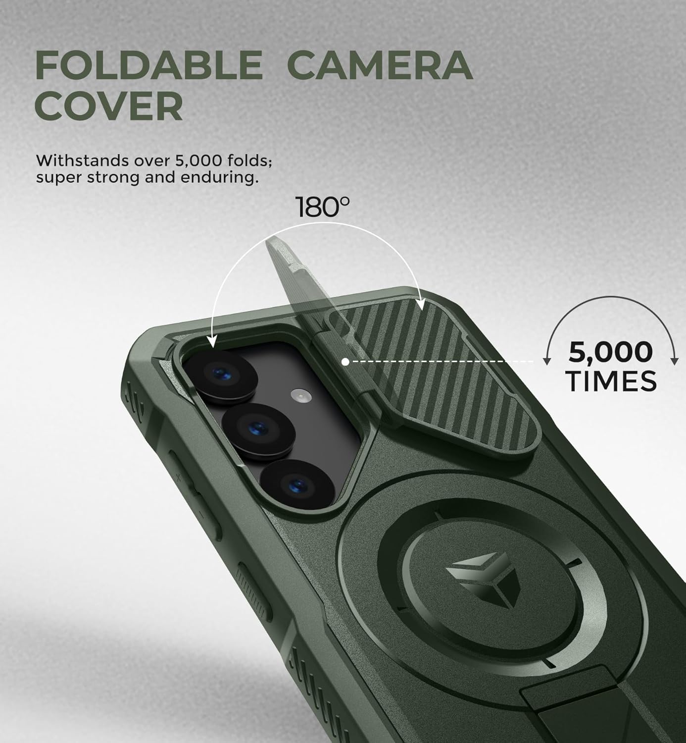 Dexnor for Samsung Galaxy S25 Case with Camera Cover & Adjustable Kickstand & Built-in Screen Protector, Magnetic Rugged Shockproof Bumper Cases Heavy-Duty Magnetic Protective Cover (2025),Army Green