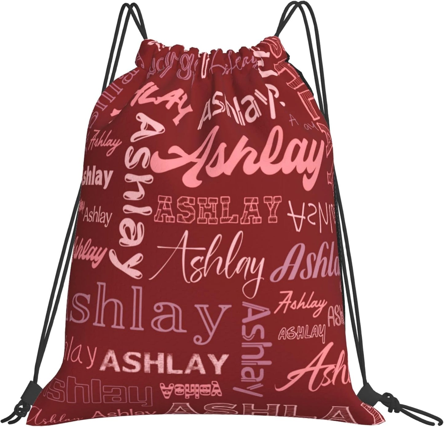 Personalized Drawstring Bag with Your Name Drawstring Backpack for Men Women Small Gym Beach Shopping Sport Yoga Bag (Custom Name-9)