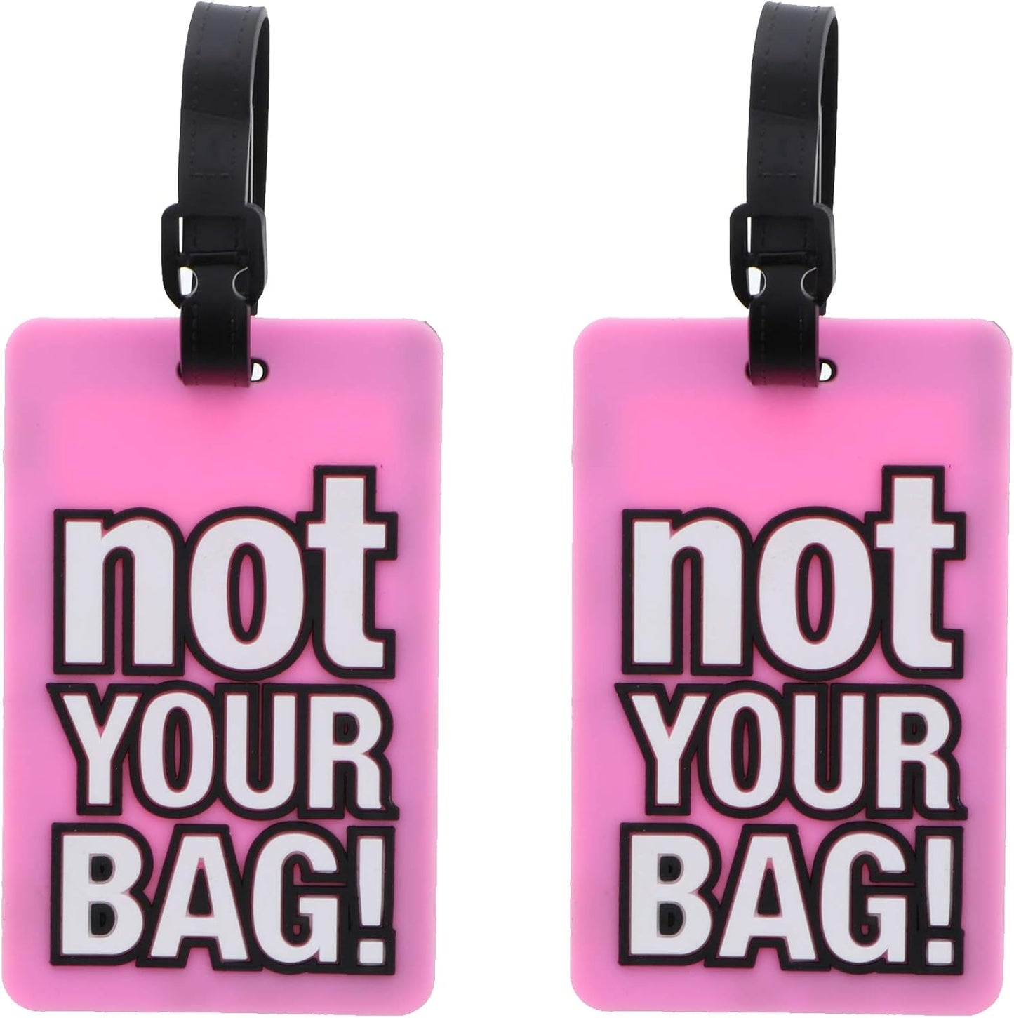 Not Your Bag Luggage Tag Suitcase ID Holder - Set of 2 Pink