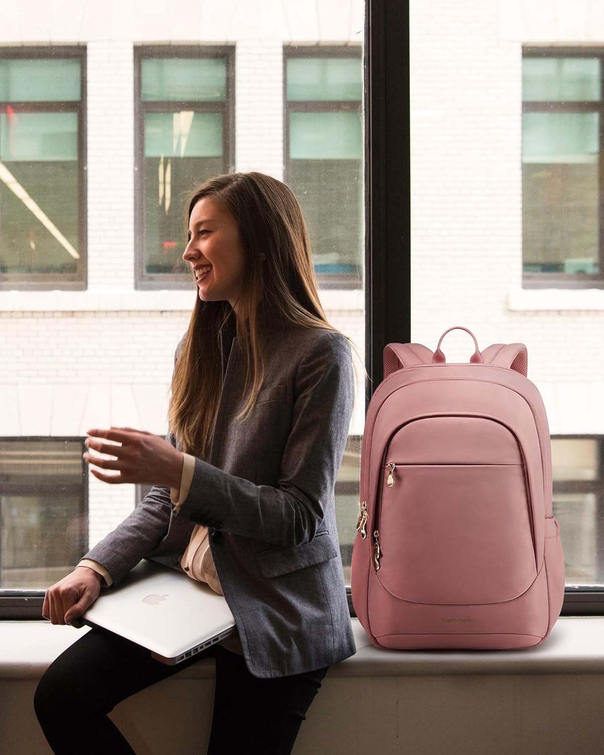 LIGHT FLIGHT Travel Backpack for Women, 15.6 Inch Laptop Backpack with USB Charging Hole, Water