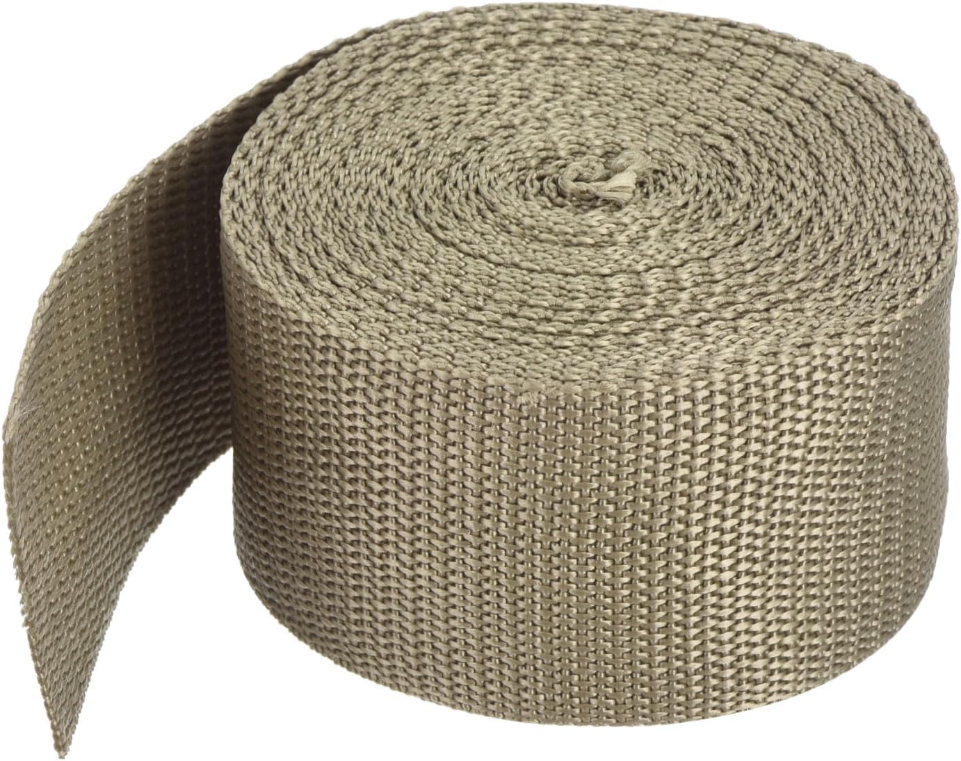MECCANIXITY Lightweight Polypropylene Webbing Strap 2" 5 Yard Backpack Strapping Band Dark Khaki for Outdoor Luggage Cargo Straps