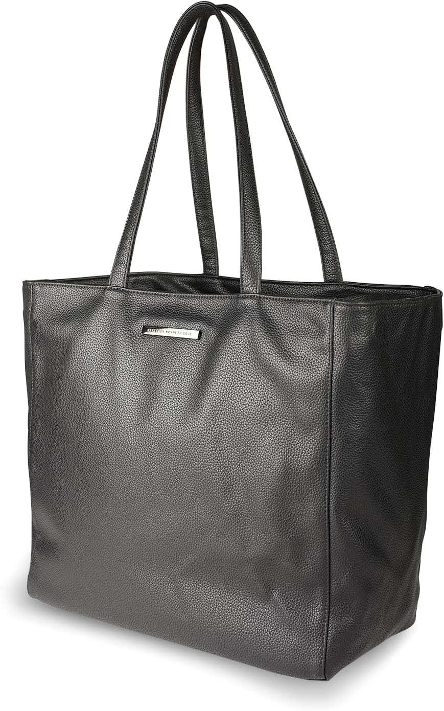 Kenneth Cole REACTION Marley Women’s Pebble Vegan Leather 16" Laptop Tote with Removeable 14" Laptop Sleeve, Black