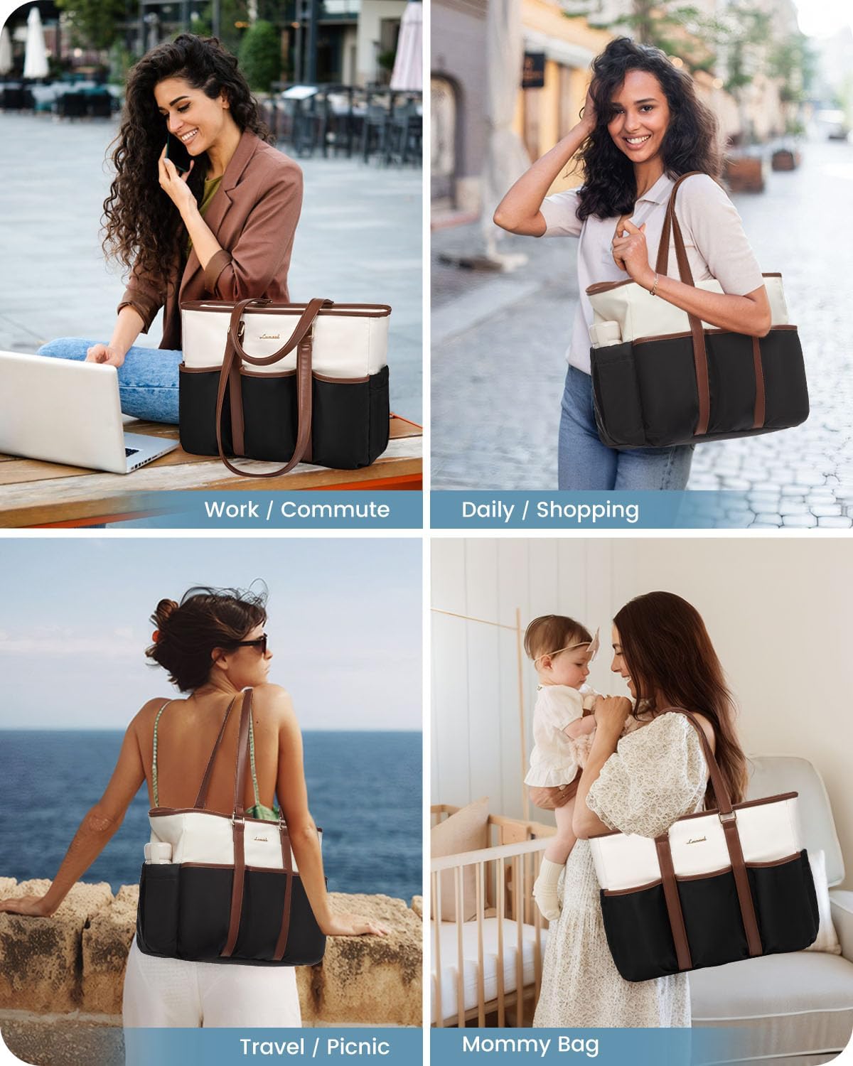 LOVEVOOK Teacher Tote Bag for Women Work, Nurse Laptop Bag for Women, Utility Everything Tote For